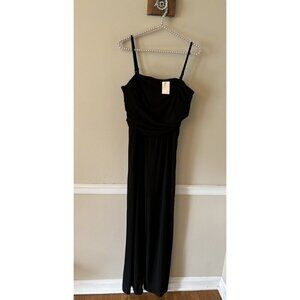 NWT Chicos Size 1 Jana Black Sleeveless Jumpsuit Drape Bodice
